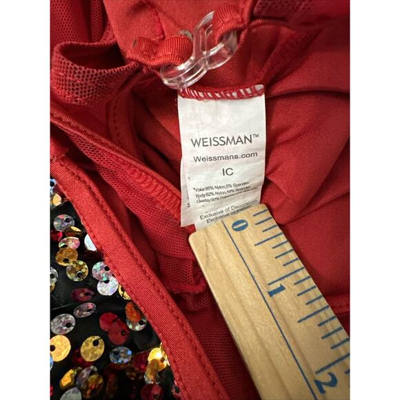 Dance Costume Weissman Child Red Jazz Tap 50's Size 7/8 (1C) Dress Up - Picture 6 of 6